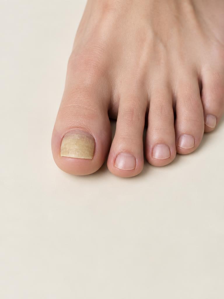 Nahaufnahme eines Nagels mit Nagelpilz