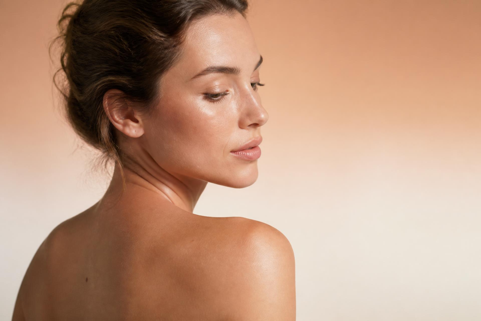 Dermatologische Online-Beratung, ruhiges Porträt einer Frau